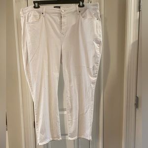 NYDJ “Sheri Slim” ankle jeans, white, size 22W. EUC.